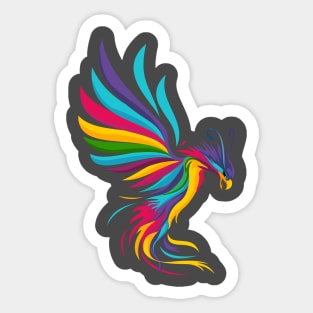 rainbow phoenix Sticker